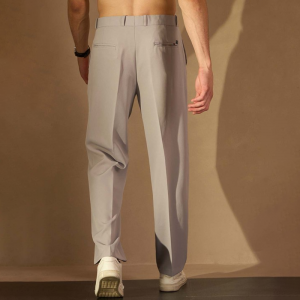 Men Baggy Fit Pleated Trousers